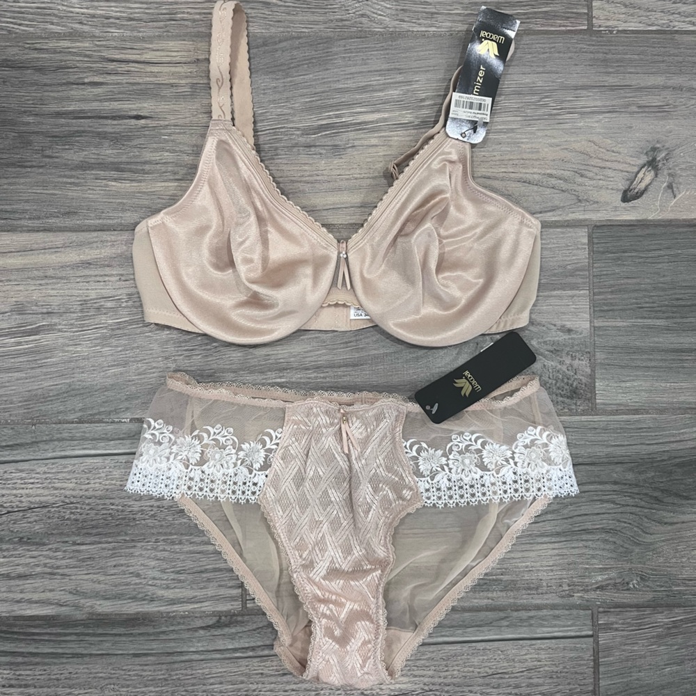 Lux Women's Lace Bra Set - Cream and White